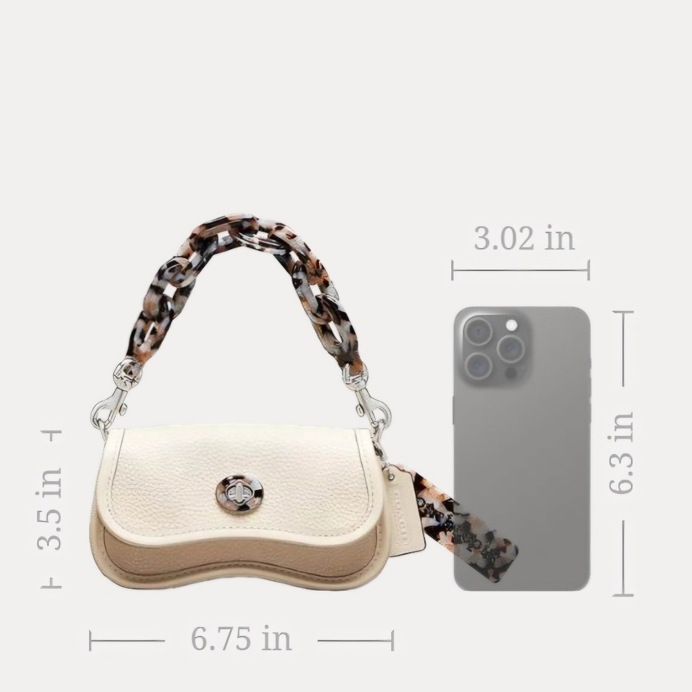 SOLD Coachtopia Cream Leather Mini Wavy Dinky Handbag by Coach - Picture 12 of 16